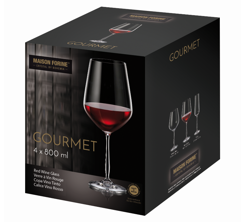 Red wine glass 800 ml GOURMET - box of 4